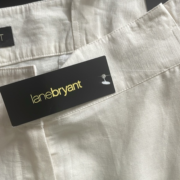 Lane Bryant White 55% Linen 45% Rayon Size 28 Wide Leg Pants 28 Plus Size - Picture 5 of 7